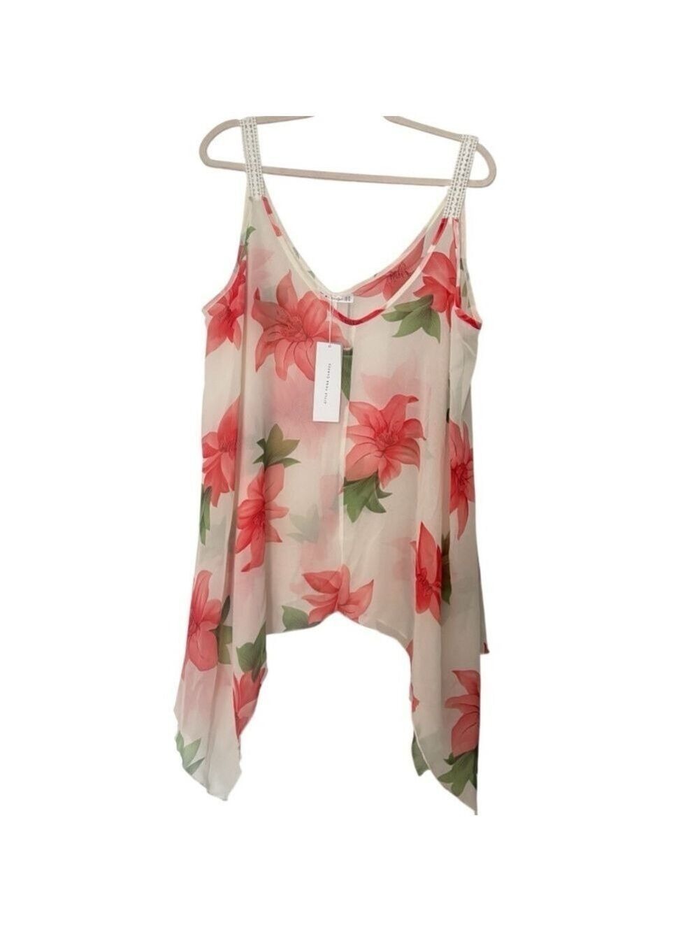 Rosegal Pink Red Asymmetrical Camisole